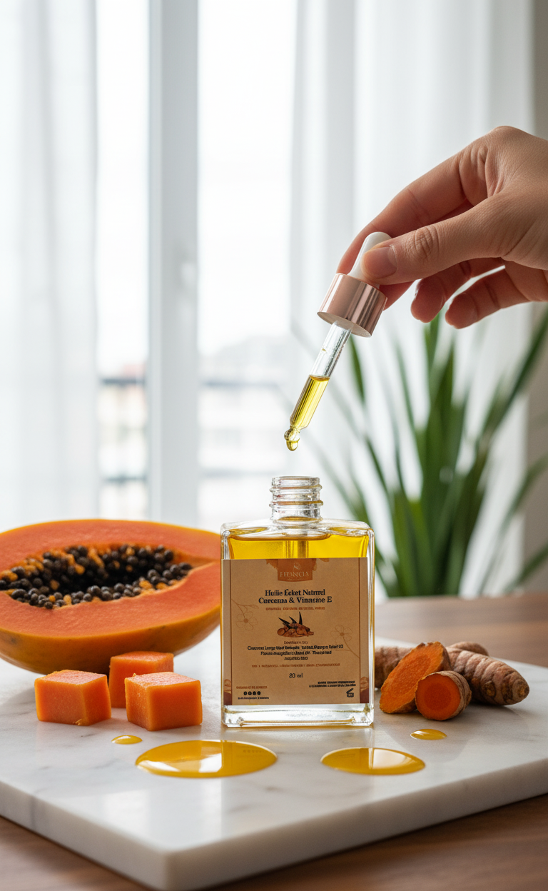 Huile éclat naturel au curcuma &vitamina E