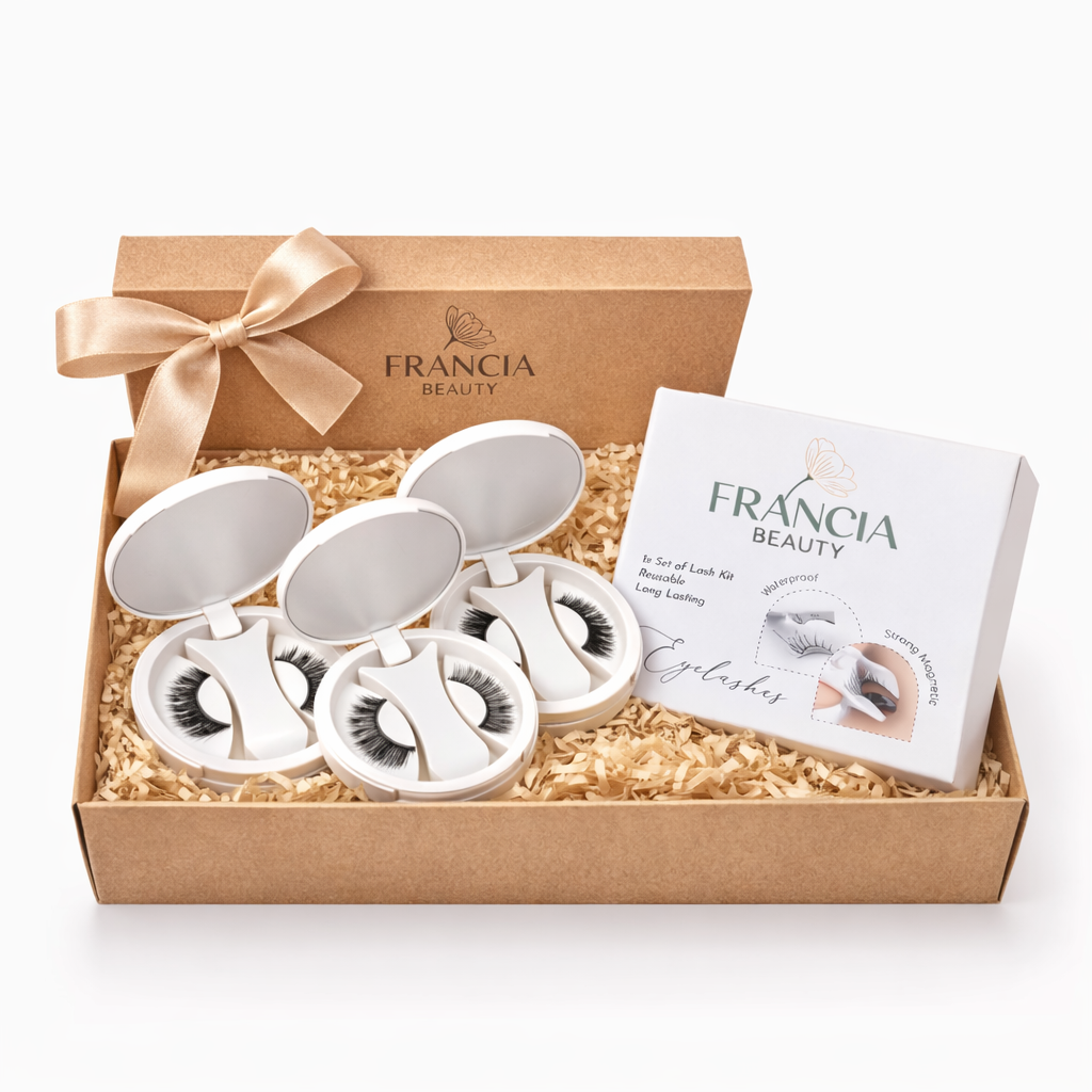 Coffret Faux Cils Magnétiques FRANCIA BEAUTY — 3 Modèles | Sans colle | Waterproof 24h