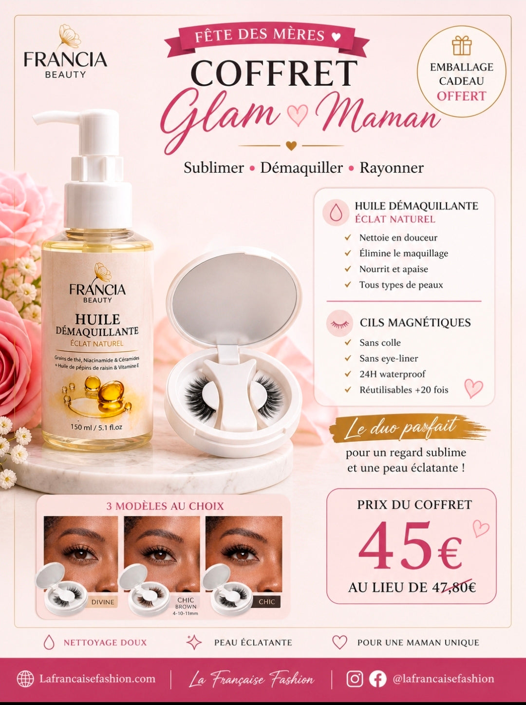 Coffret Glam avec cil magnétique modèle CHIC BROWN