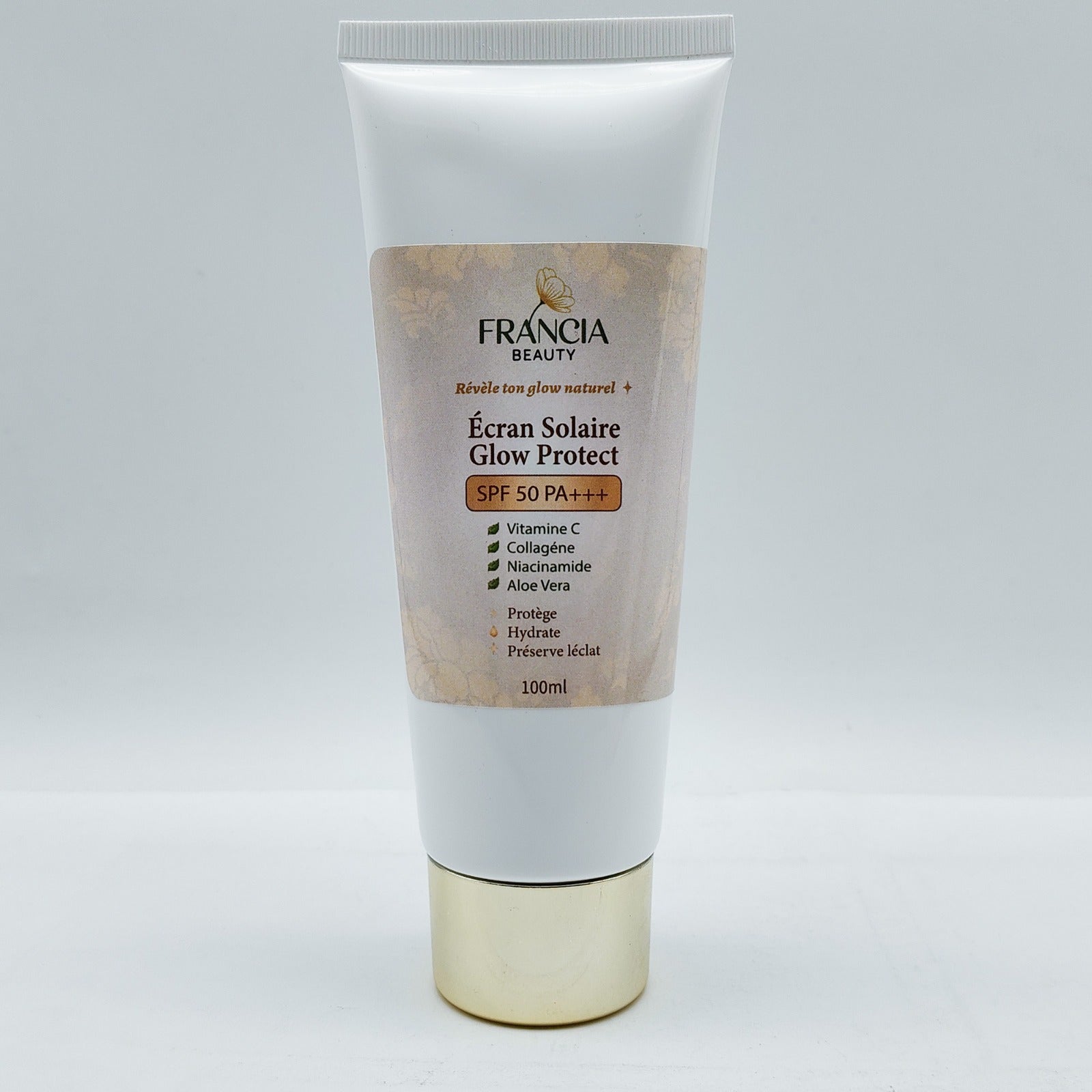 Écran Solaire Glow Protect SPF50 PA+++ — Visage & Corps | FRANCIA BEAUTY