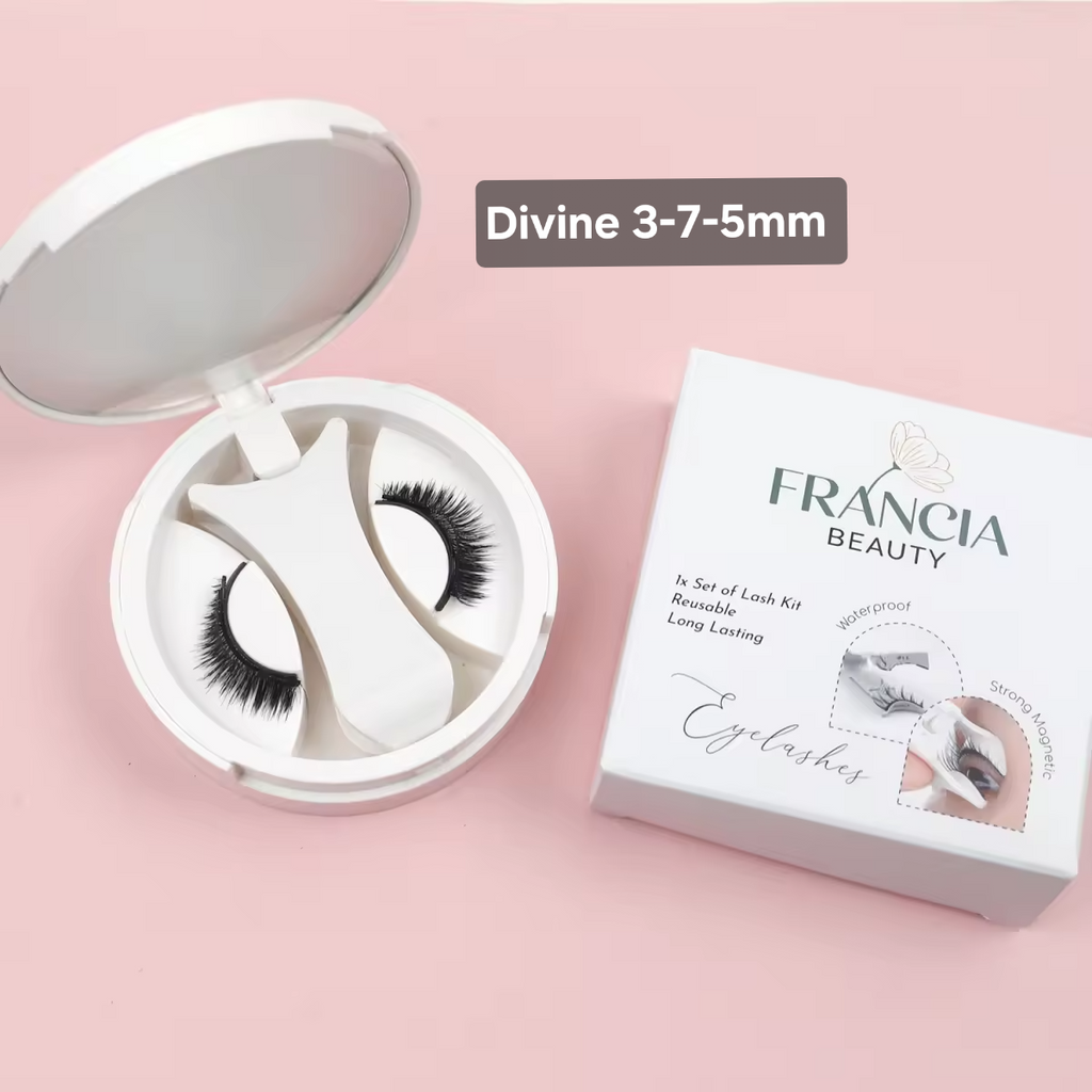 Faux Cils Magnétiques - Modèle DIVINE (MJ-22) - Effet naturel (3-7-5mm)