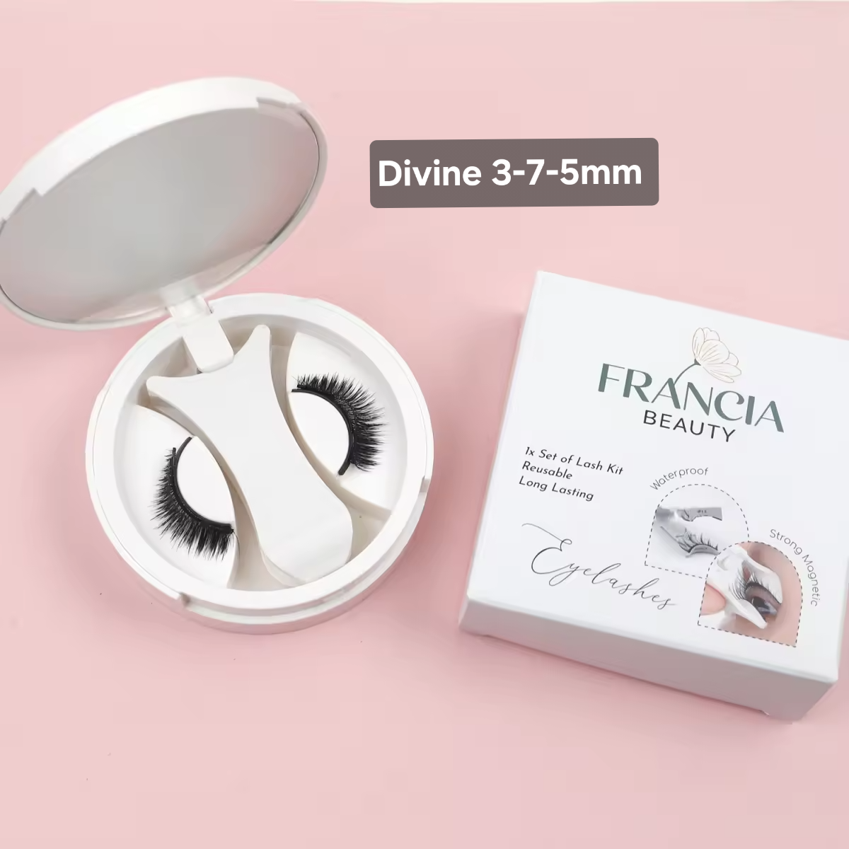 Faux Cils Magnétiques - Modèle DIVINE (MJ-22) - Effet naturel (3-7-5mm)