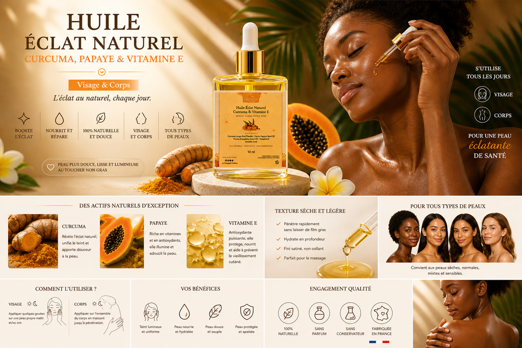 Huile Éclat Naturel au Curcuma & Vitamine E